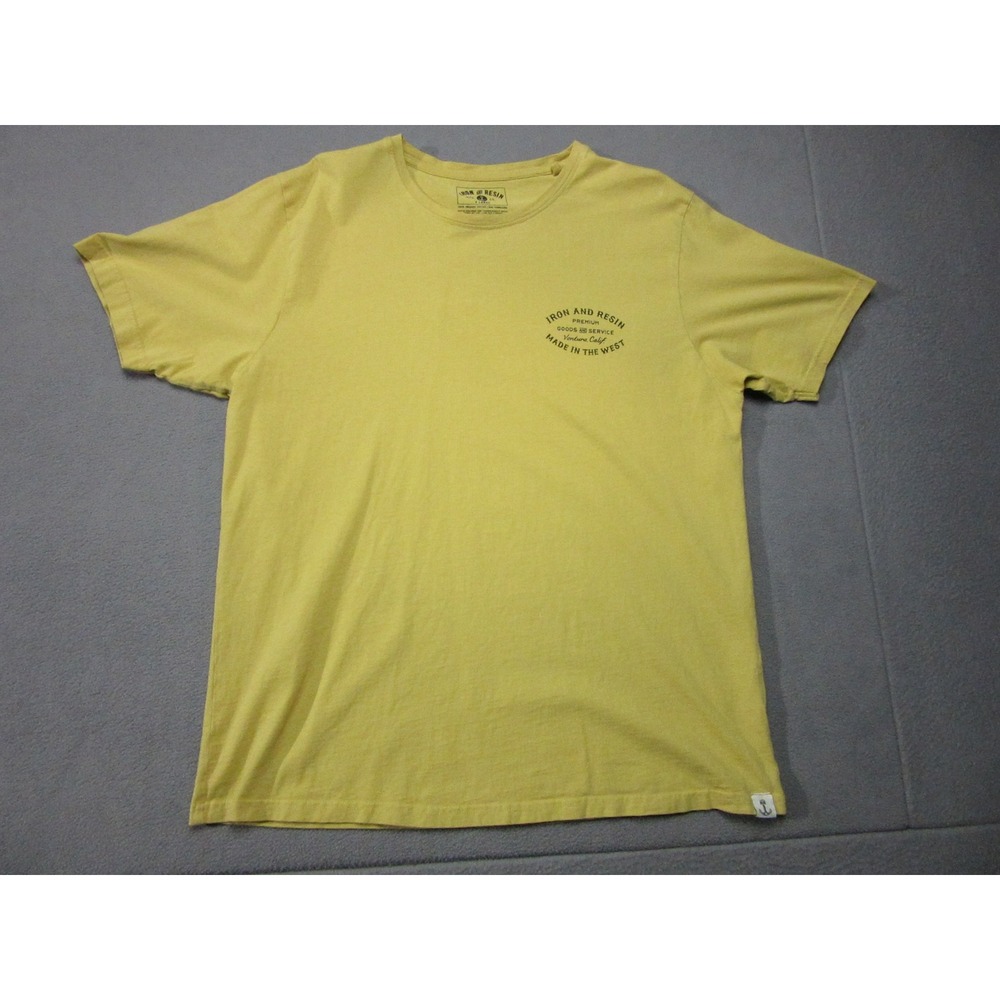 Iron and Resin Shirt Mens XL Yellow Organic Cotton Made In The West Graphic